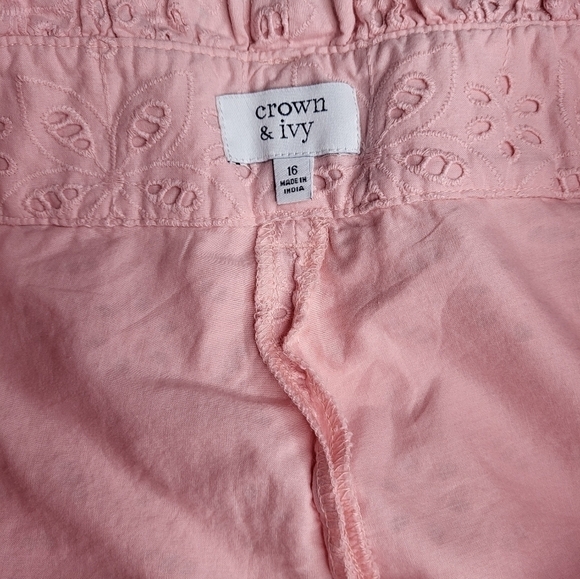 𝅺CROWN & Ivy Pink Cotton Shorts. Size 18. - Picture 7 of 7
